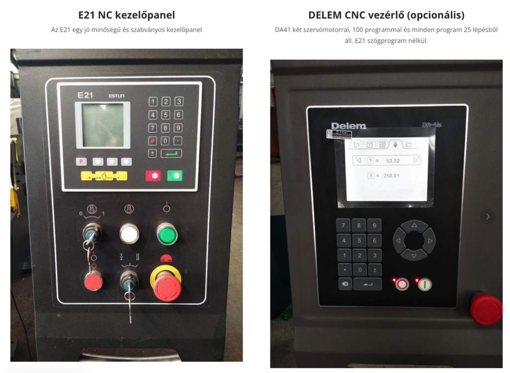 E21 NC kezelőpanel,DELEM CNC vezérlő (opcionális)